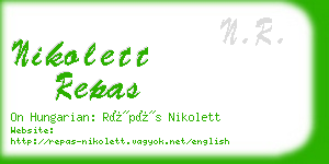 nikolett repas business card